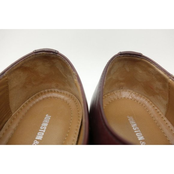 Johnston Murphy Burgundy Leather Lace Up Oxfords Shoes Men\'s 9.5 M